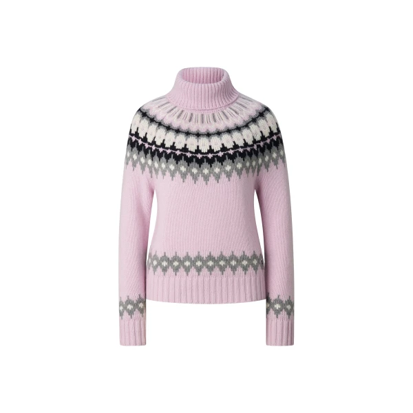 Ingrid Norwegian-Style Cashmere Jumper in Rose, Grey and Off White