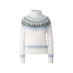 Bogner Ingrid Norwegian-Style Cashmere Jumper in White, Blue and Olive | Sweaters | Coveti