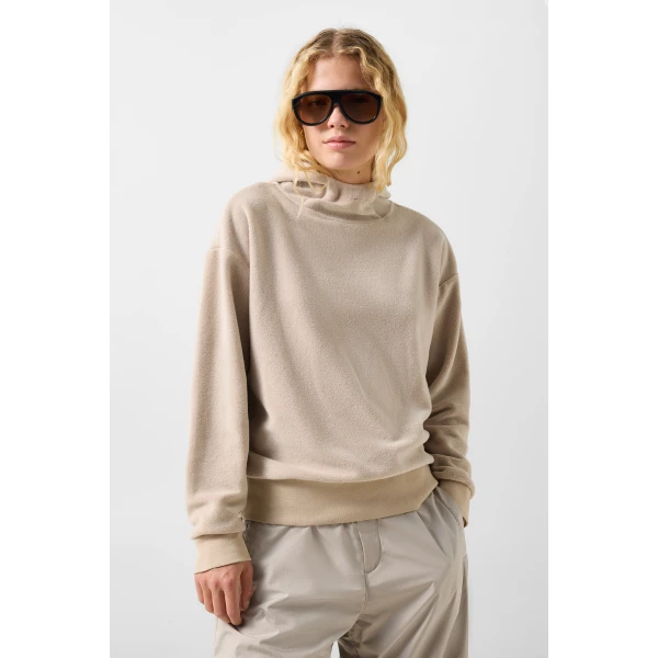 Bogner Iva Fleece Hoodie in Beige, view 3 | Hoodies | Coveti