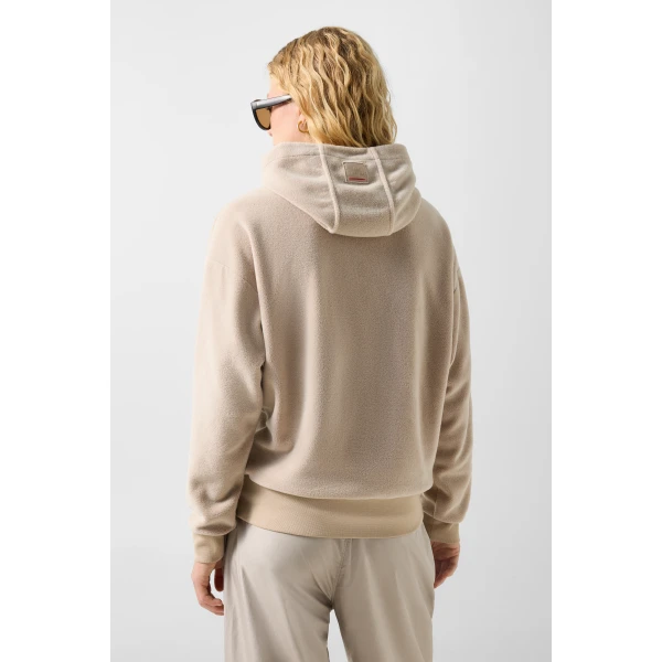Bogner Iva Fleece Hoodie in Beige, view 4 | Hoodies | Coveti