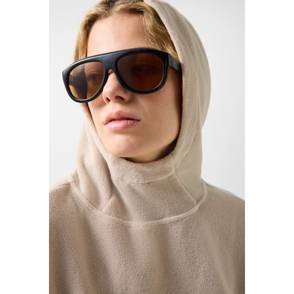 Bogner Iva Fleece Hoodie in Beige, view 6 | Hoodies | Coveti