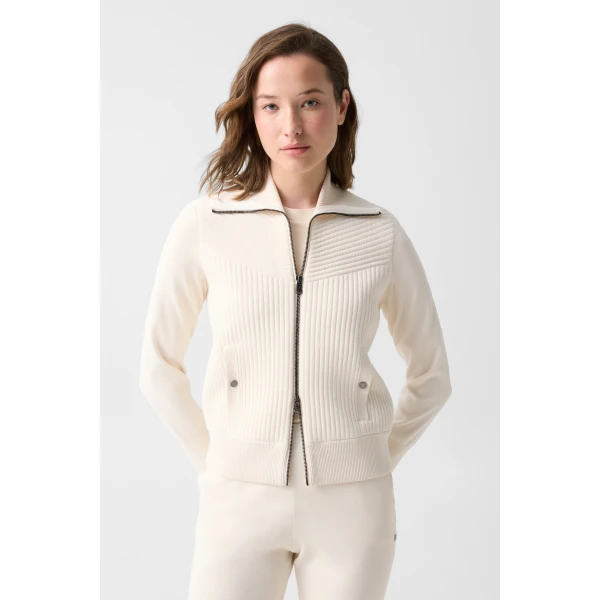 Bogner Jana Knit Jacket in Cream, view 3 | Cardigan | Coveti