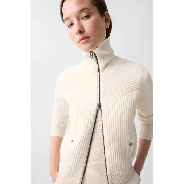 Bogner Jana Knit Jacket in Cream, view 6 | Cardigan | Coveti