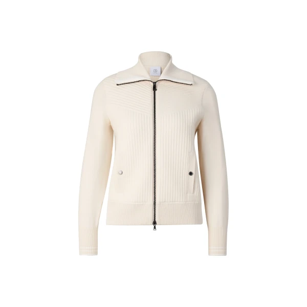 Bogner Jana Knit Jacket in Cream | Cardigan | Coveti