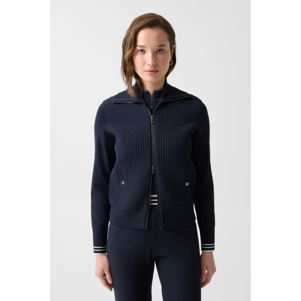 Bogner Jana Knit Jacket in Navy, view 3 | Cardigan | Coveti