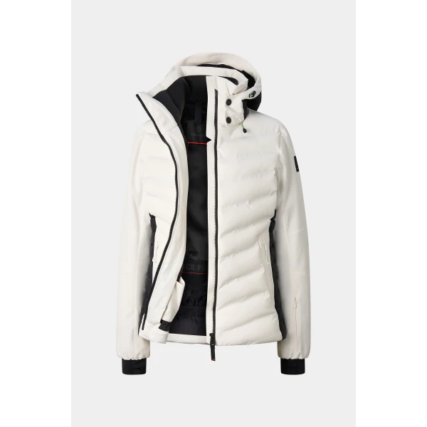 Bogner Janka Ski Jacket in Off White and Black, view 2 | Jackets | Coveti