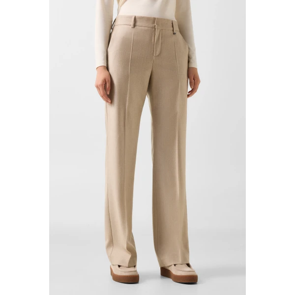 Bogner Jody Virgin Wool Trousers in Camel, view 3 | Tailored pants | Coveti