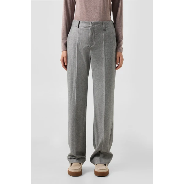 Bogner Jody Virgin Wool Trousers in Grey, view 3 | Tailored pants | Coveti