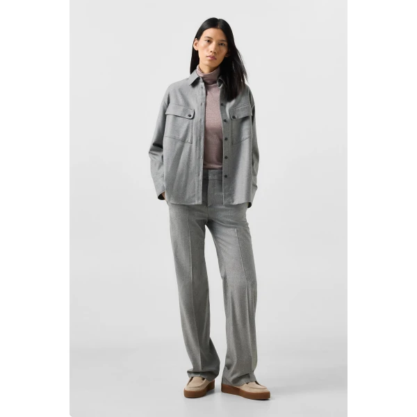 Bogner Jody Virgin Wool Trousers in Grey, view 5 | Tailored pants | Coveti
