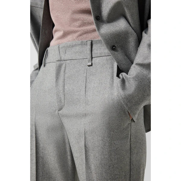 Bogner Jody Virgin Wool Trousers in Grey, view 6 | Tailored pants | Coveti