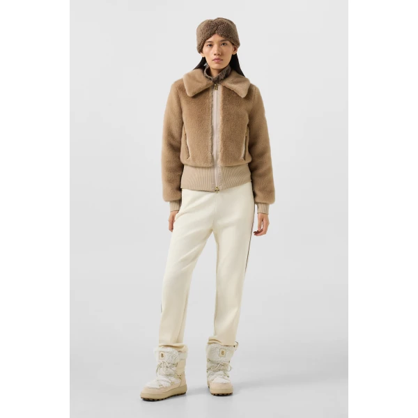 Bogner Jolyna Faux Fur Jacket in Camel, view 6 | Jackets | Coveti