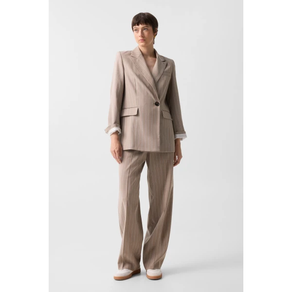 Bogner Joya Virgin Wool Trousers in Camel, view 3 | Tailored pants | Coveti