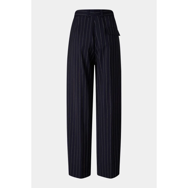 Bogner Joya Virgin Wool Trousers in Navy, view 2 | Tailored pants | Coveti