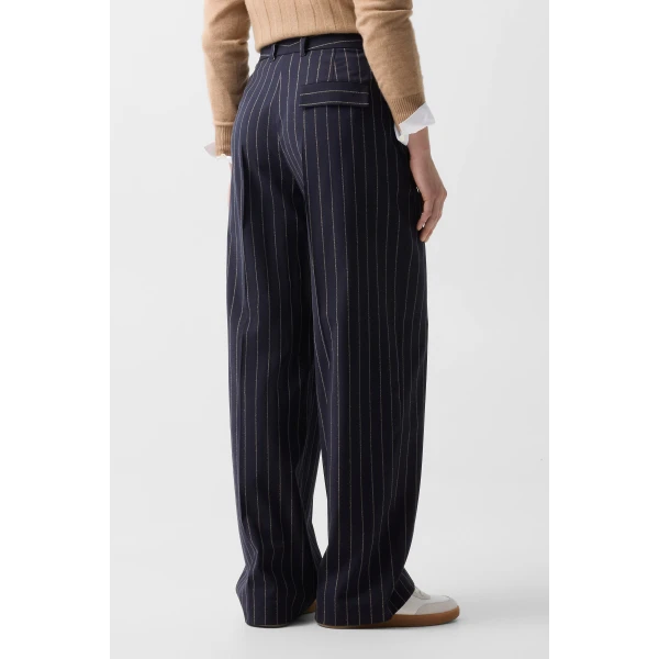 Bogner Joya Virgin Wool Trousers in Navy, view 4 | Tailored pants | Coveti