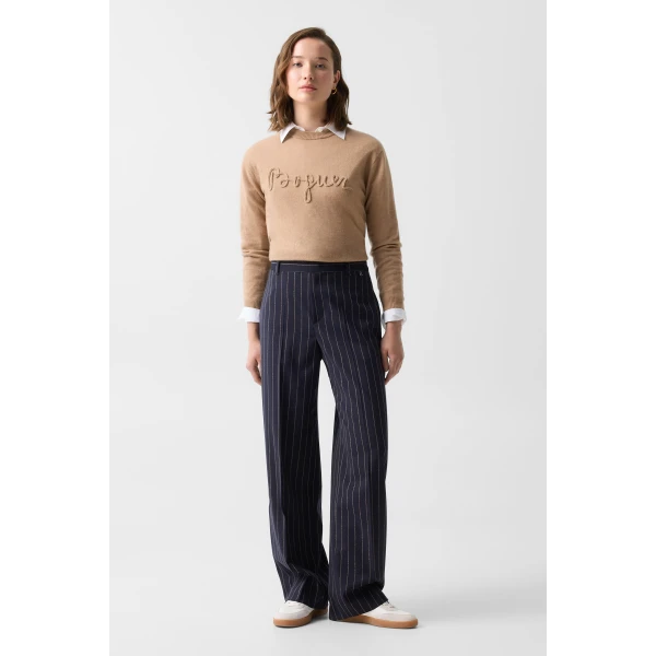 Bogner Joya Virgin Wool Trousers in Navy, view 5 | Tailored pants | Coveti