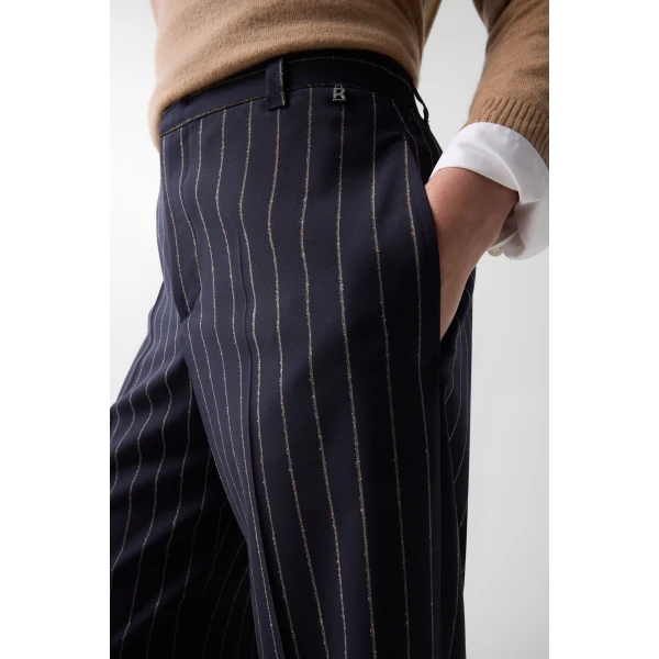 Bogner Joya Virgin Wool Trousers in Navy, view 6 | Tailored pants | Coveti