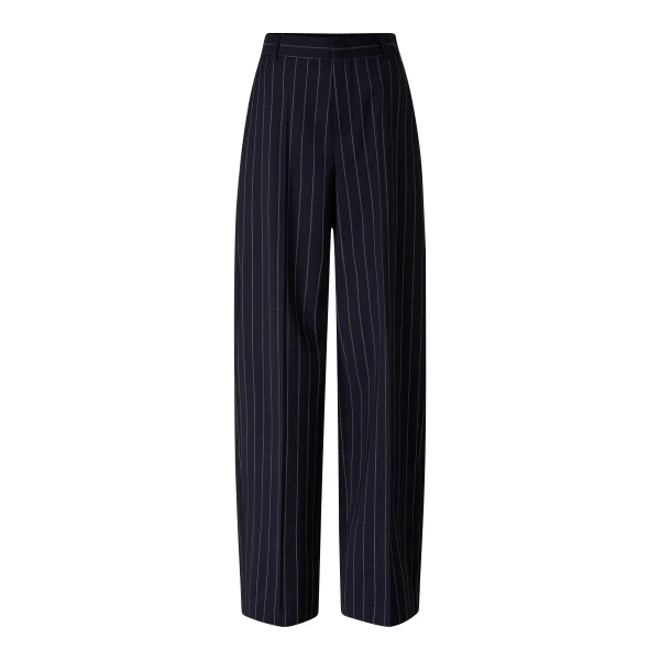 Bogner Joya Virgin Wool Trousers in Navy | Tailored pants | Coveti