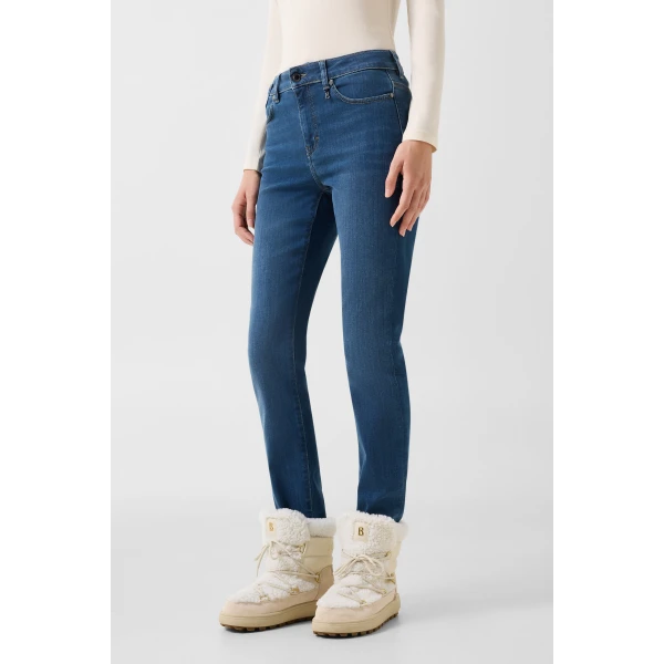Bogner Julie Slim-Fit Jeans in Dark Denim Blue, view 3 | Denim | Coveti
