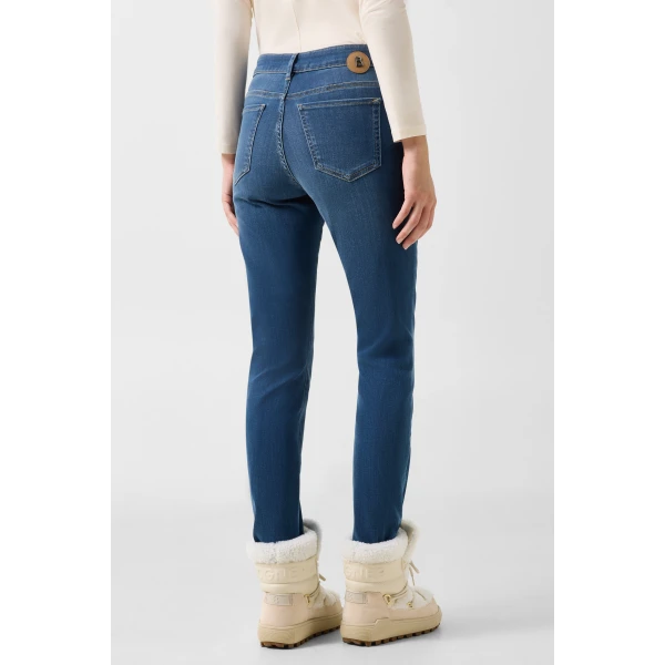 Bogner Julie Slim-Fit Jeans in Dark Denim Blue, view 4 | Denim | Coveti