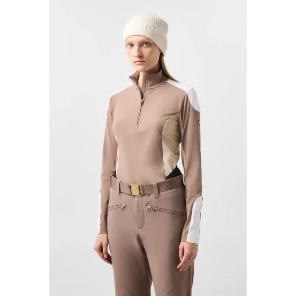 Bogner Julika First Layer in Hazel, Beige and White, view 3 | Long Sleeve | Coveti