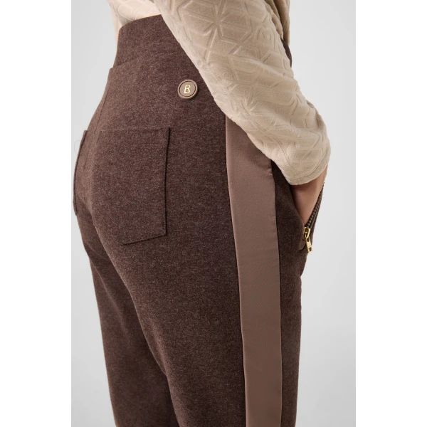 Bogner Katalin Flannel Trousers in Dark Brown, view 6 | Sweatpants | Coveti