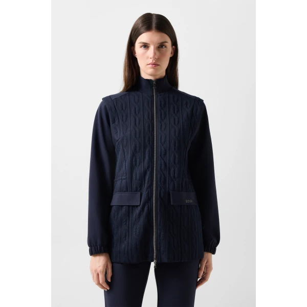 Bogner Katalina Jersey Jacket in Navy, view 3 | Hoodies | Coveti