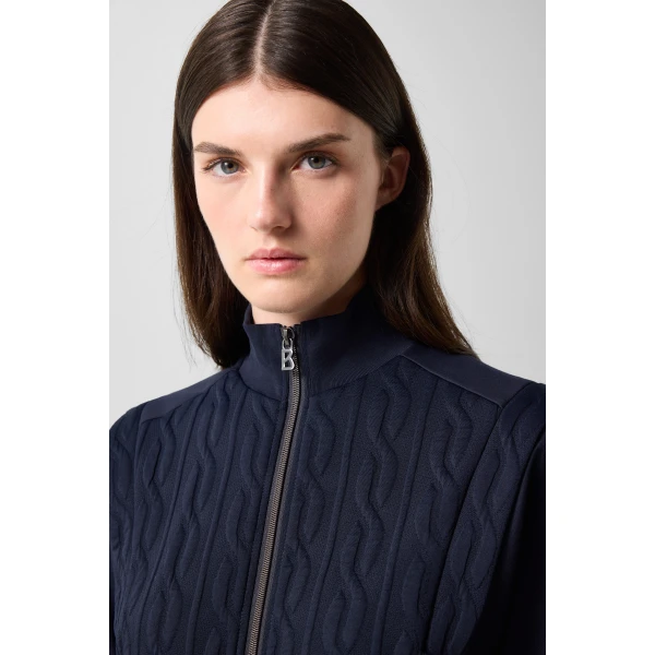 Bogner Katalina Jersey Jacket in Navy, view 6 | Hoodies | Coveti