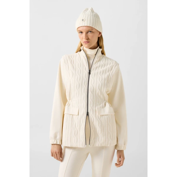 Bogner Katalina Jersey Jacket in Off White, view 3 | Hoodies | Coveti