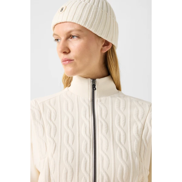 Bogner Katalina Jersey Jacket in Off White, view 6 | Hoodies | Coveti