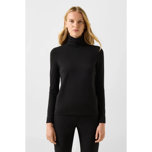 Bogner Katinka Long-Sleeved Top in Black, view 3 | Long Sleeve | Coveti
