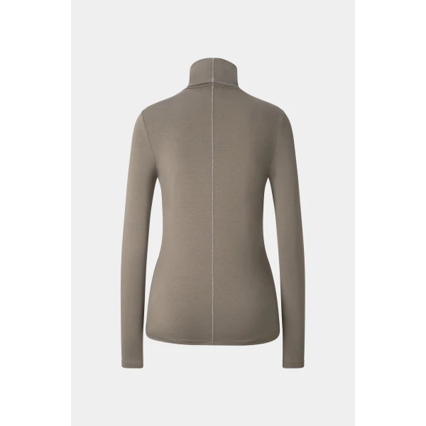Bogner Katinka Long-Sleeved Top in Grey-Brown, view 2 | Long Sleeve | Coveti