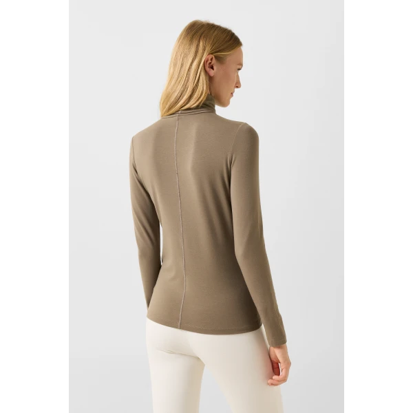 Bogner Katinka Long-Sleeved Top in Grey-Brown, view 4 | Long Sleeve | Coveti