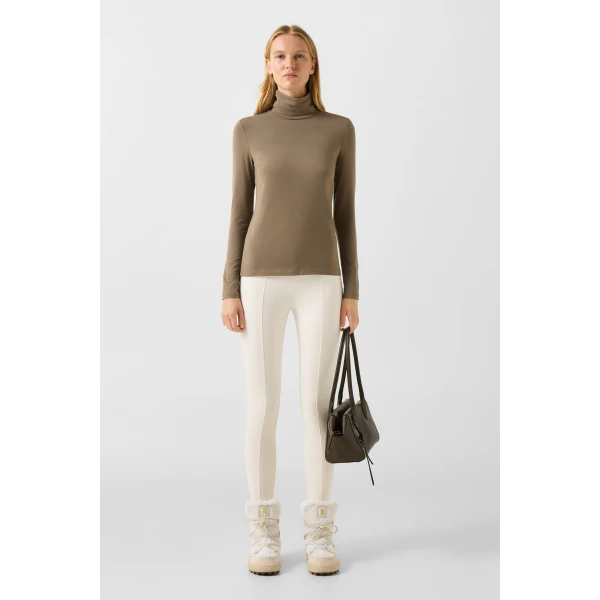 Bogner Katinka Long-Sleeved Top in Grey-Brown, view 5 | Long Sleeve | Coveti