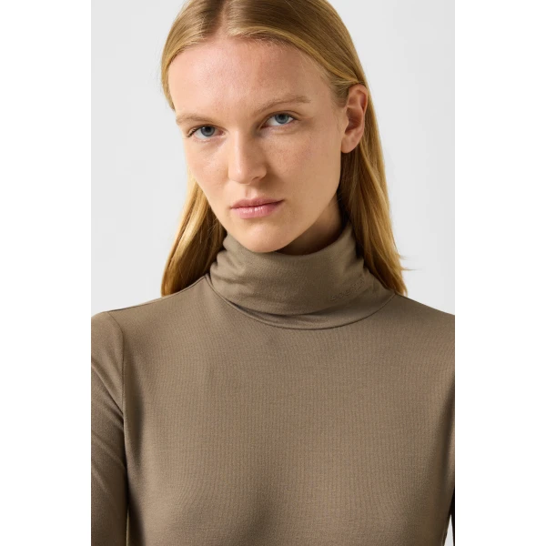 Bogner Katinka Long-Sleeved Top in Grey-Brown, view 6 | Long Sleeve | Coveti