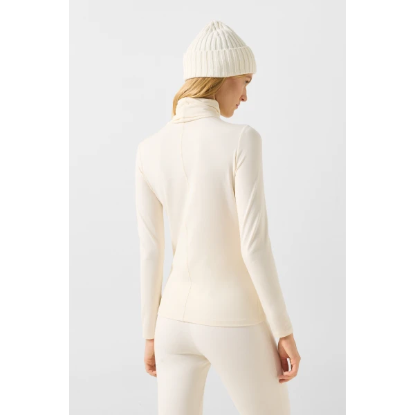 Bogner Katinka Long-Sleeved Top in Off White, view 4 | Long Sleeve | Coveti