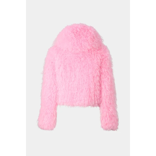 Bogner Kela Faux Fur Ski Jacket in Neon Pink, view 3 | Jackets | Coveti