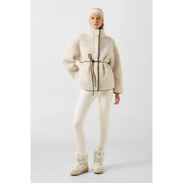 Bogner Kimberly Teddy Jacket in Cream, view 6 | Shearling Jackets | Coveti