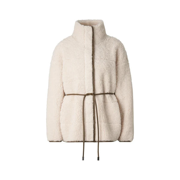 Bogner Kimberly Teddy Jacket in Cream | Shearling Jackets | Coveti