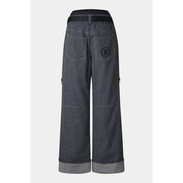 Bogner Klea Denim Ski Trousers in Denim Blue, view 2 | Pants | Coveti