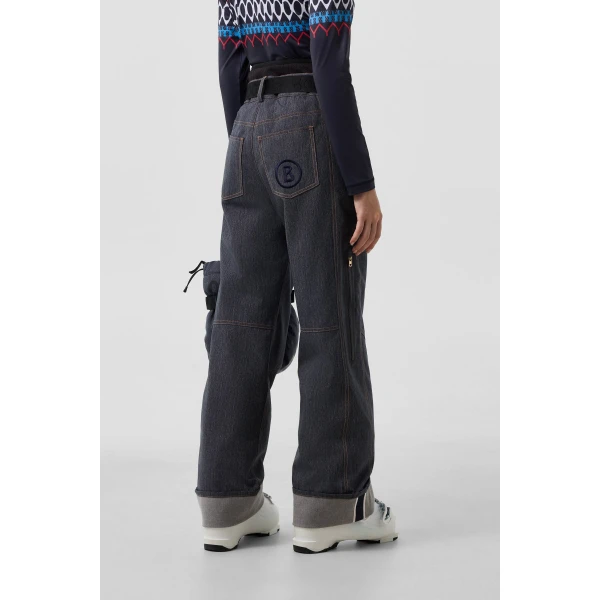 Bogner Klea Denim Ski Trousers in Denim Blue, view 4 | Pants | Coveti