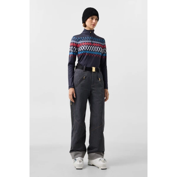 Bogner Klea Denim Ski Trousers in Denim Blue, view 5 | Pants | Coveti
