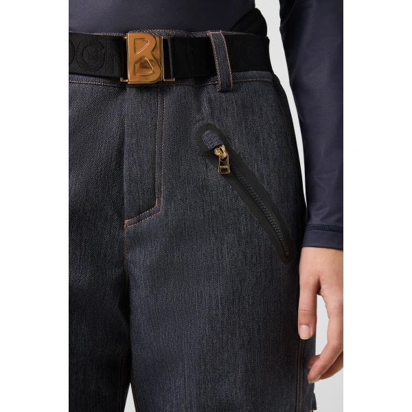 Bogner Klea Denim Ski Trousers in Denim Blue, view 6 | Pants | Coveti