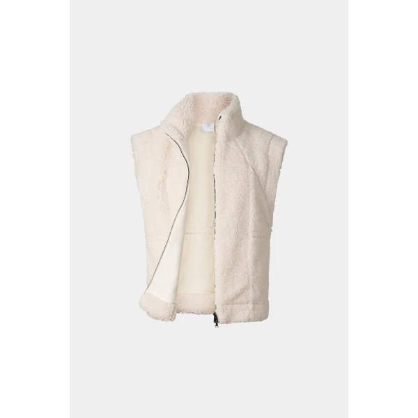 Bogner Kylie Teddy Vest in Off White, view 2 | Vests | Coveti