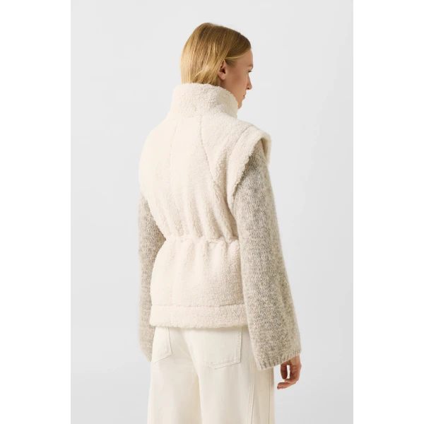 Bogner Kylie Teddy Vest in Off White, view 5 | Vests | Coveti