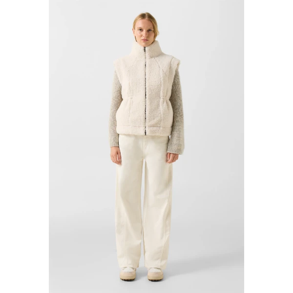 Bogner Kylie Teddy Vest in Off White, view 6 | Vests | Coveti