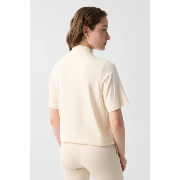 Bogner Lacey Shirt in Cream, view 4 | Short Sleeved | Coveti