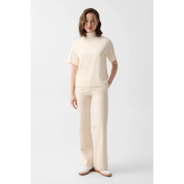 Bogner Lacey Shirt in Cream, view 5 | Short Sleeved | Coveti