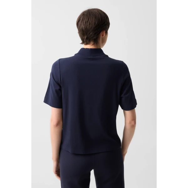 Bogner Lacey Shirt in Navy, view 4 | Short Sleeved | Coveti