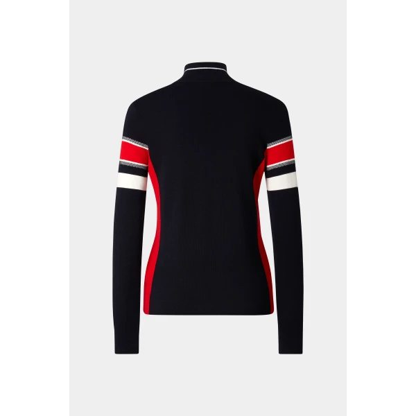 Bogner Lari Jumper in Navy and Red, view 2 | Sweaters | Coveti