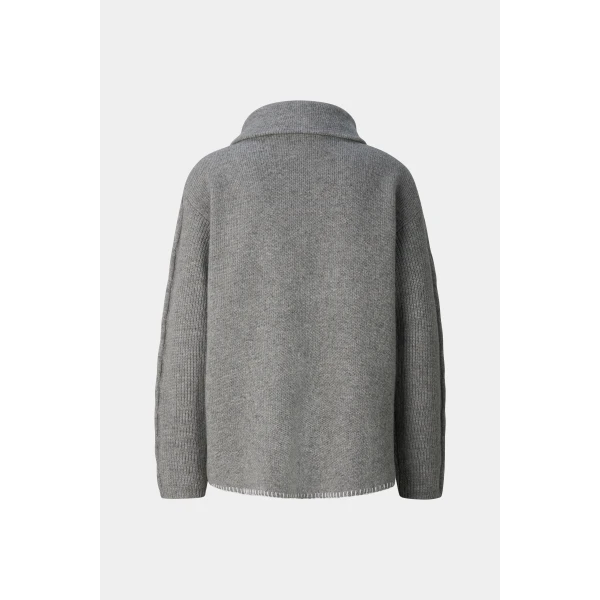 Bogner Larissa Virgin Wool Turtleneck Jumper in Grey, view 2 | Turtlenecks | Coveti